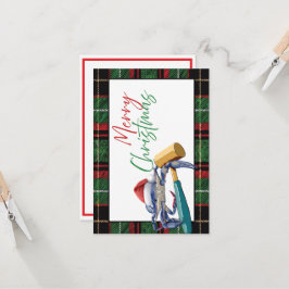 Cangrejo azul Santa con Personalizado de tarjetas