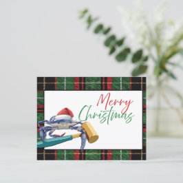 Cangrejo azul Santa con Personalizado de tarjetas