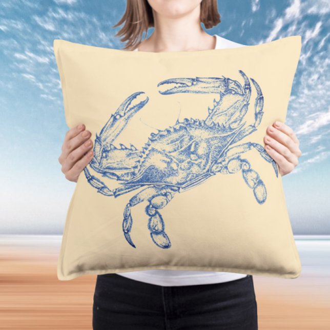 Cangrejo azul vintage no2 tiro almohada (Subido por el creador)