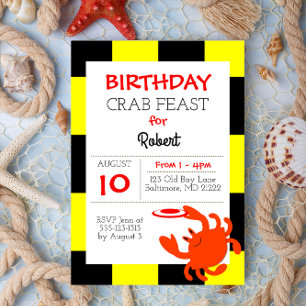 Cangrejo Baltimore Nautical Invitación en toda oca