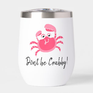 Cangrejo Crabby Diseño Termal Vino Tumbler