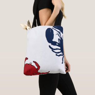 Cangrejo de langosta Gran diseño Bolsa azul blanco