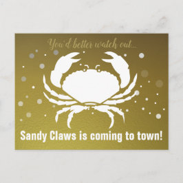 Cangrejo Divertido de Navidad Sandy Claws  Oro Per