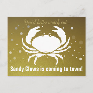 Cangrejo Divertido de Navidad Sandy Claws  Oro Per