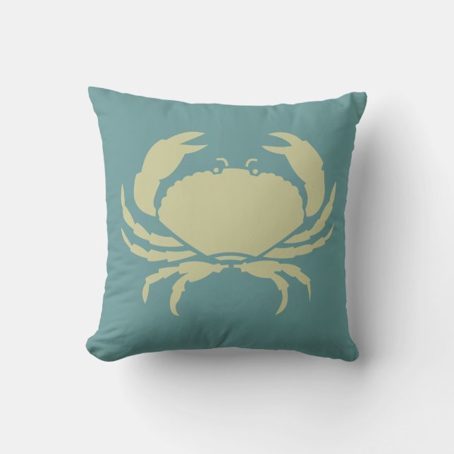 CANGREJO en almohada azul teal oscuro (Anverso)