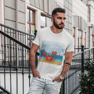 Cangrejo En La Camiseta A Orillas Del Mar
