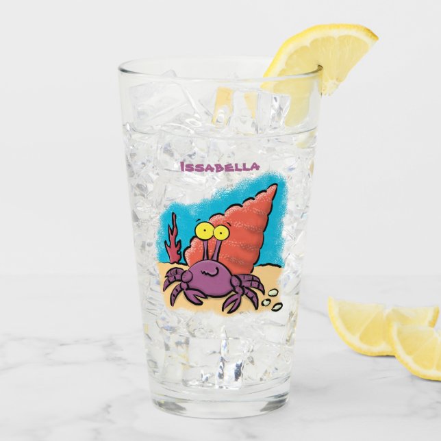Cangrejo ermitaño gracioso personalizado morado (Reverso (hielo))