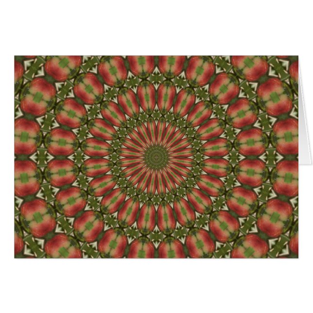 cangrejo manzana kaleidoscopio rojo, verde abstrac (Anverso (Horizontal))