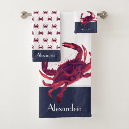 Cangrejo Nautical Burgundy Maroon Red Gray Naval A