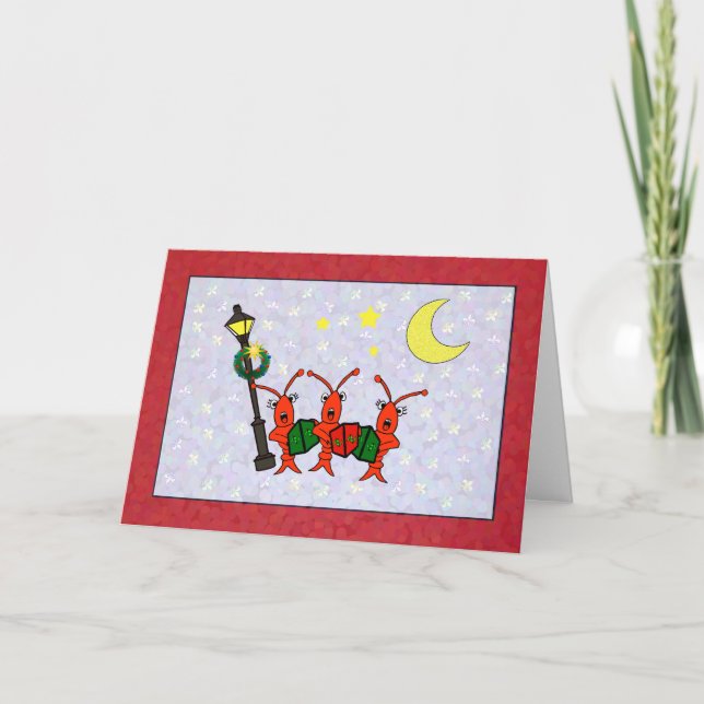 Cangrejos de Caroling/tarjeta de Navidad del trío (Anverso)