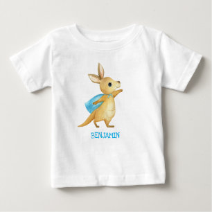 Canguro Cute: camiseta superior con nombre de bebé