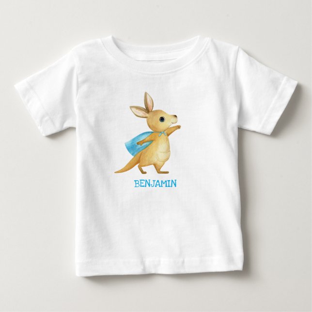 Canguro Cute: camiseta superior con nombre de bebé (Anverso)