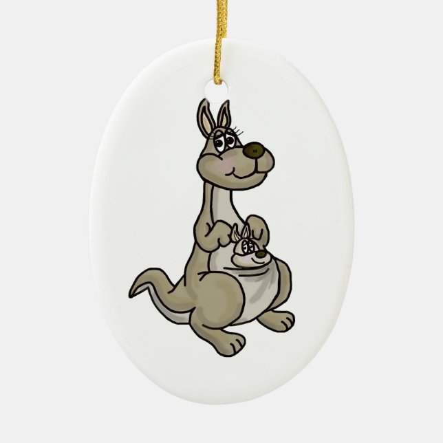 Canguro del día de madre y ornamento felices del (Frente)