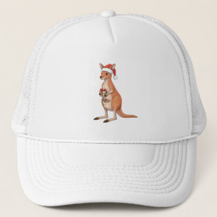 Canguro Festivo Con Sombrero De Santa Navidad