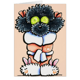 Caniche negro del balneario