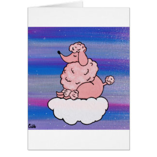 Caniche rosado soñador