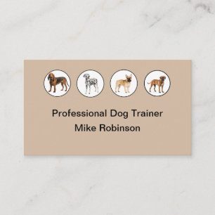 Canine Dog Trainer tarjetas de negocios modernas
