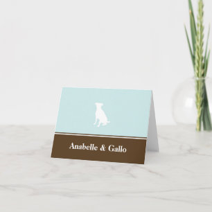 Canino nombre personal personalizado tarjeta en bl
