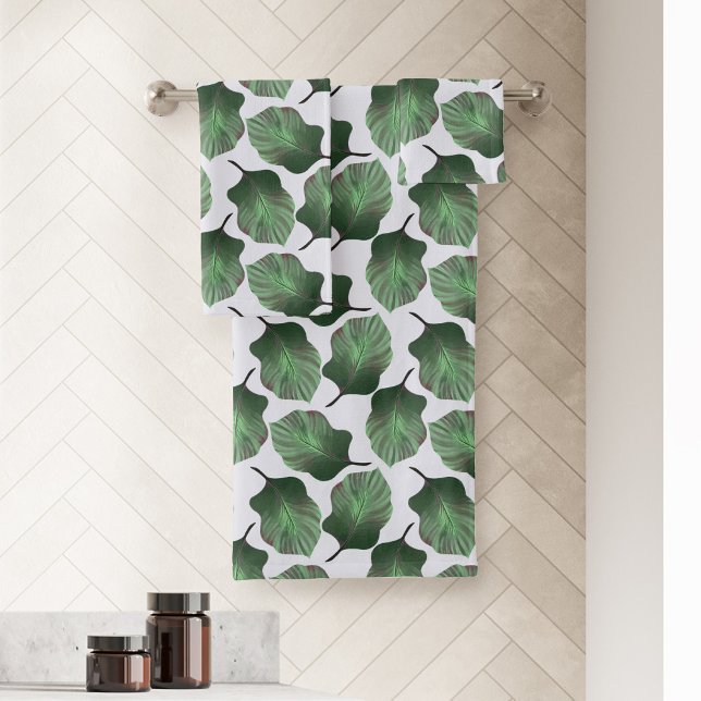 Canna Tropicanna Tropical Leaves, Verde (Canna Tropicanna Green Bath Towel Set)