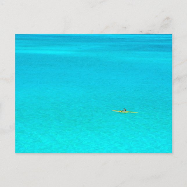 Canoa de Ougatillo en la postal de Bora Bora (Anverso)