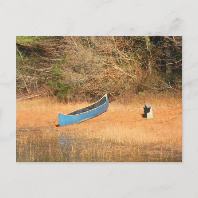 Canoa en una postal de estanque (Anverso)