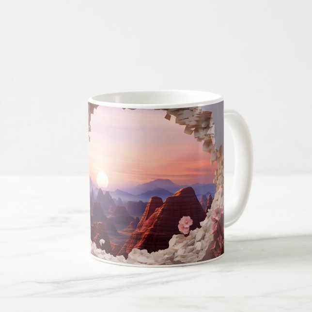 Cañón 3D en el ajuste de la taza del atardecer - D (Anverso derecho)