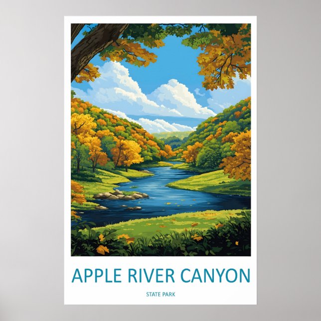 Cañón de Apple River Póster Antiguo de Estado Parq (Frente)