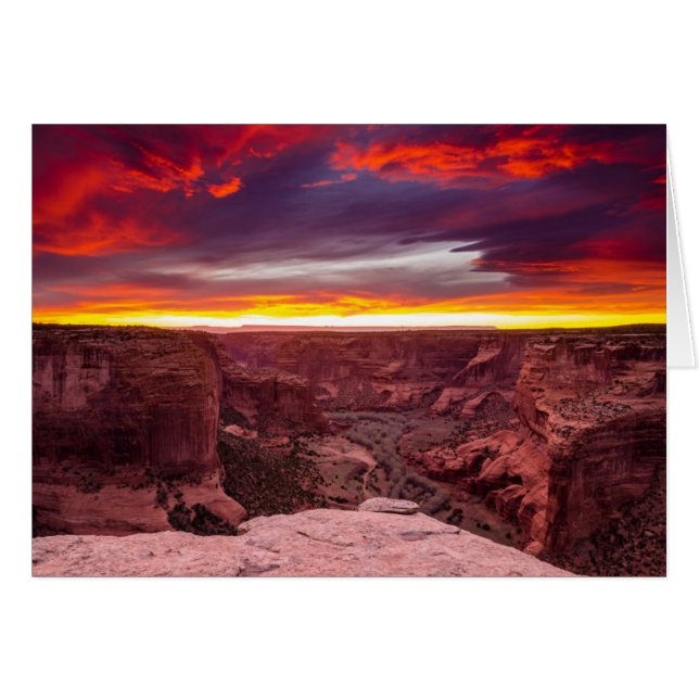 Cañón de Chelly, puesta de sol, Arizona (Anverso (Horizontal))