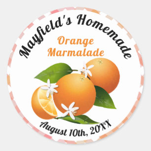 Cañón de fruta naranja Etiqueta de Jam Jar