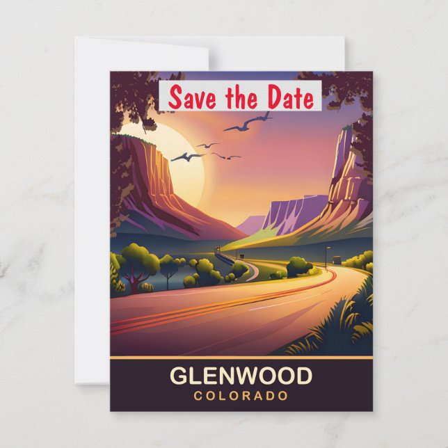 Cañón Glenwood, Colorado, Tarjeta postal de viaje, (Anverso)