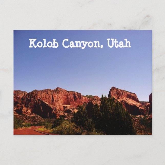Cañón Kolob, postal Utah - Hermoso paisaje (Anverso)