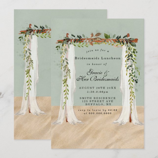 Canopy de arena en la playa Bridesmaids Luncheon (Anverso / Reverso)