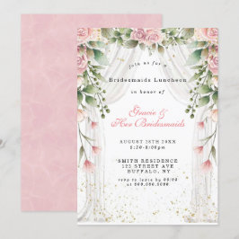 Canopy Pink Florals Bridesmaids Luncheon Invita