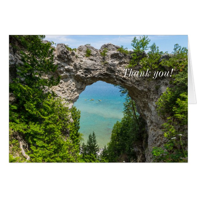 Canotaje en Arch Rock Tarjeta de agradecimiento (Anverso (Horizontal))