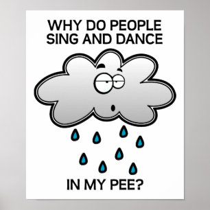 Canta y Baila en el Póster Divertido de Pee
