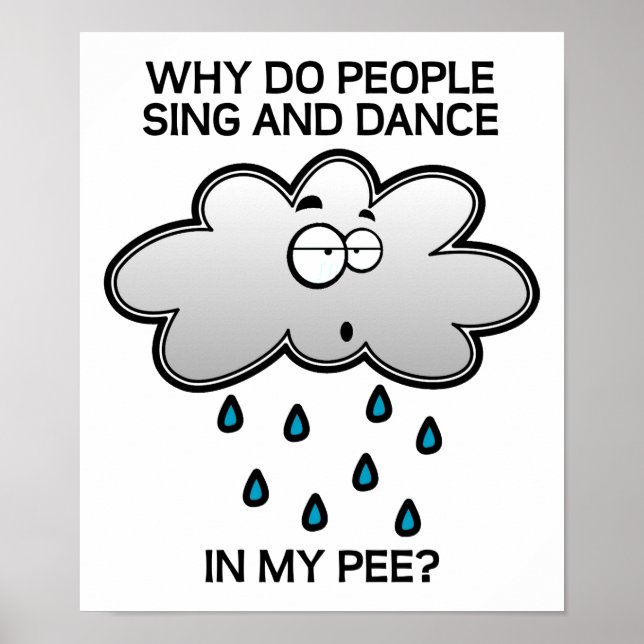 Canta y Baila en el Póster Divertido de Pee (Frente)