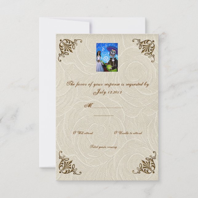 Cantada Day of the Dead Wedding RSVP (Anverso)