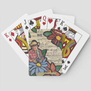 Cantando Cowboy Jugando Cartas