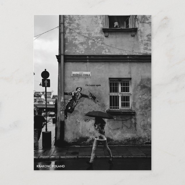 Cantando en la postal de la lluvia, con City Text (Anverso)