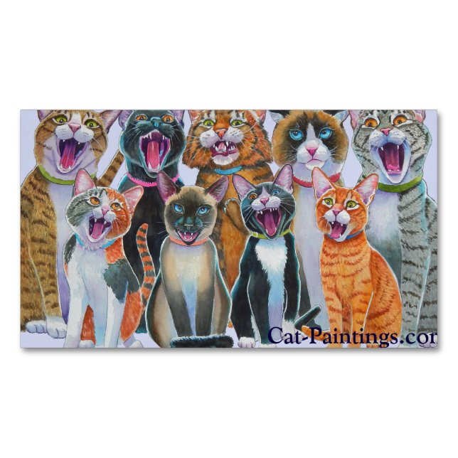 Cantando imanes de gatos Cat-Paintings.com (Anverso)