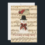 Cantando invitación a Snowman<br><div class="desc">Invitación a la fiesta de canto de Snowman con información en la parte trasera.</div>