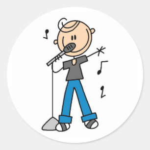 Cantante De Estrella En El Pegatina De Micrófono