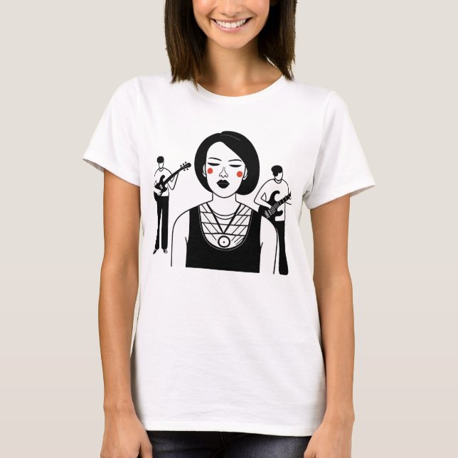 Cantante En Una Camiseta De Banda (Anverso)