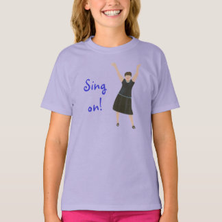 Cantante femenina, canta, camisetas de karaoke par