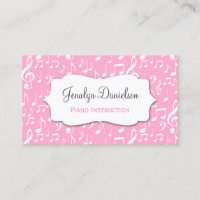 Cantante musical de docentes rosados en tarjetas d