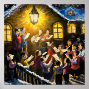 Cantantes de carol - Arte de lona impreso
