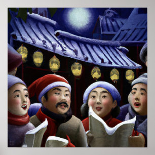 Cantantes de carol - Arte de lona impreso