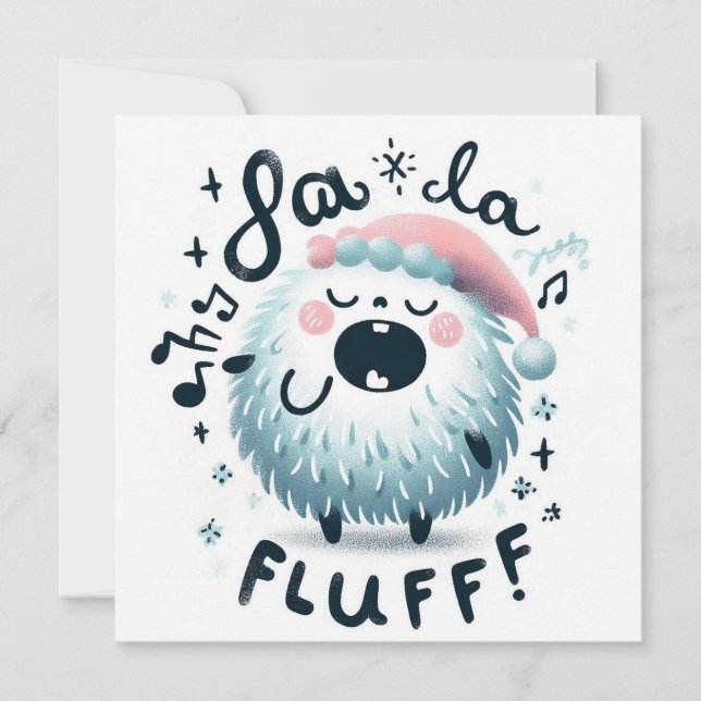Cantarina de Navidad adorable "fa la fluff" (Anverso)