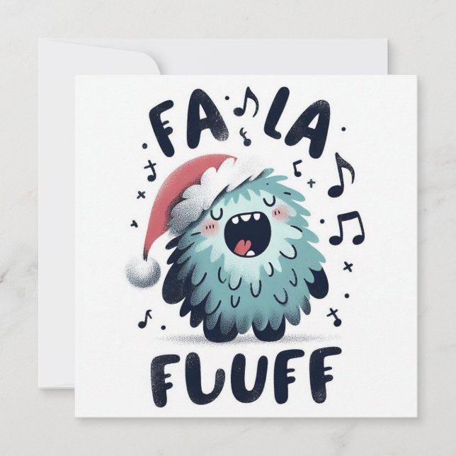 Cantarina de Navidad adorable "fa la fluff" (Anverso)