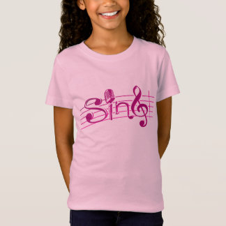 Cante a niños retros del mic la camiseta rosada